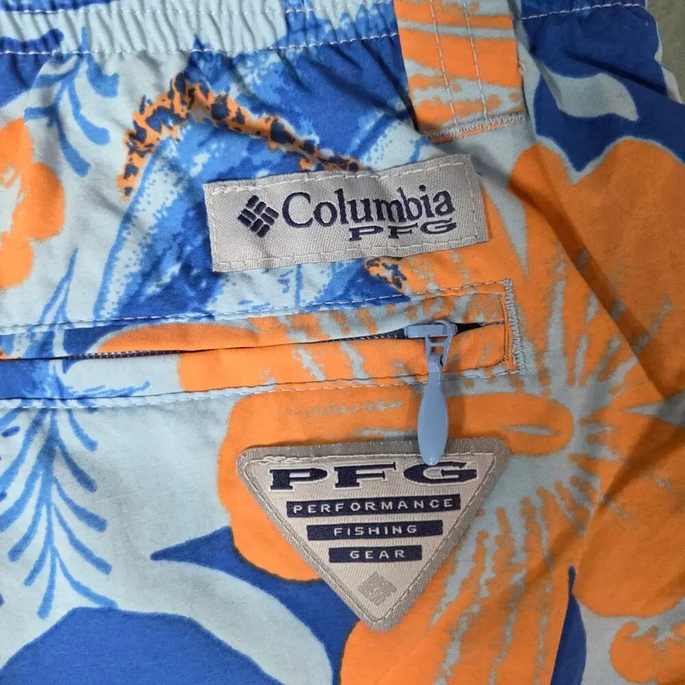 Columbia Mens Large Blue PFG Super Backcast Water Short Omni Shade UPF50 FM1107